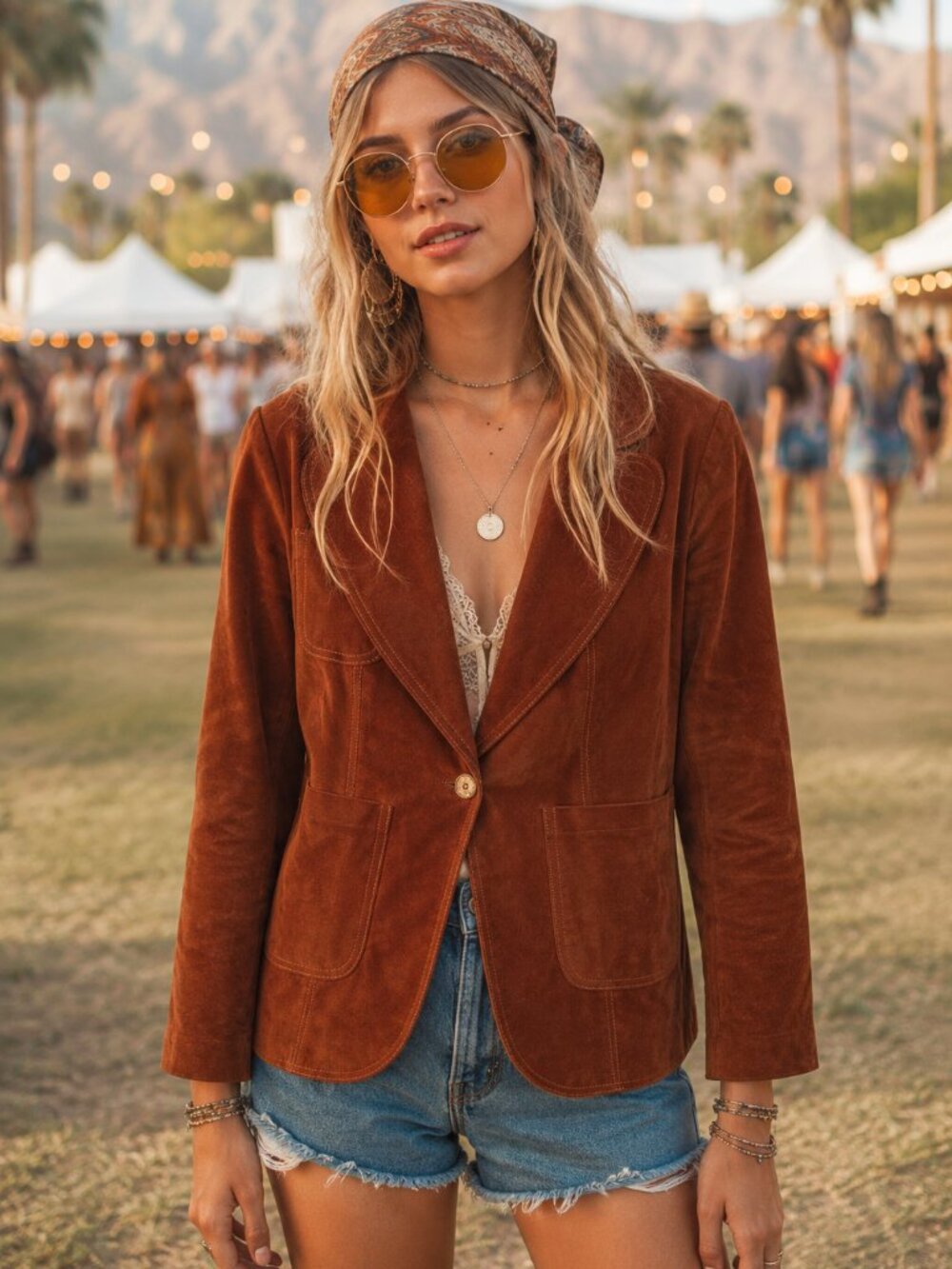 Vintage Leather Suede Jacket Margaret Godfrey Bagatelle XS Rust 70s Union Boho - Picture 8 of 8